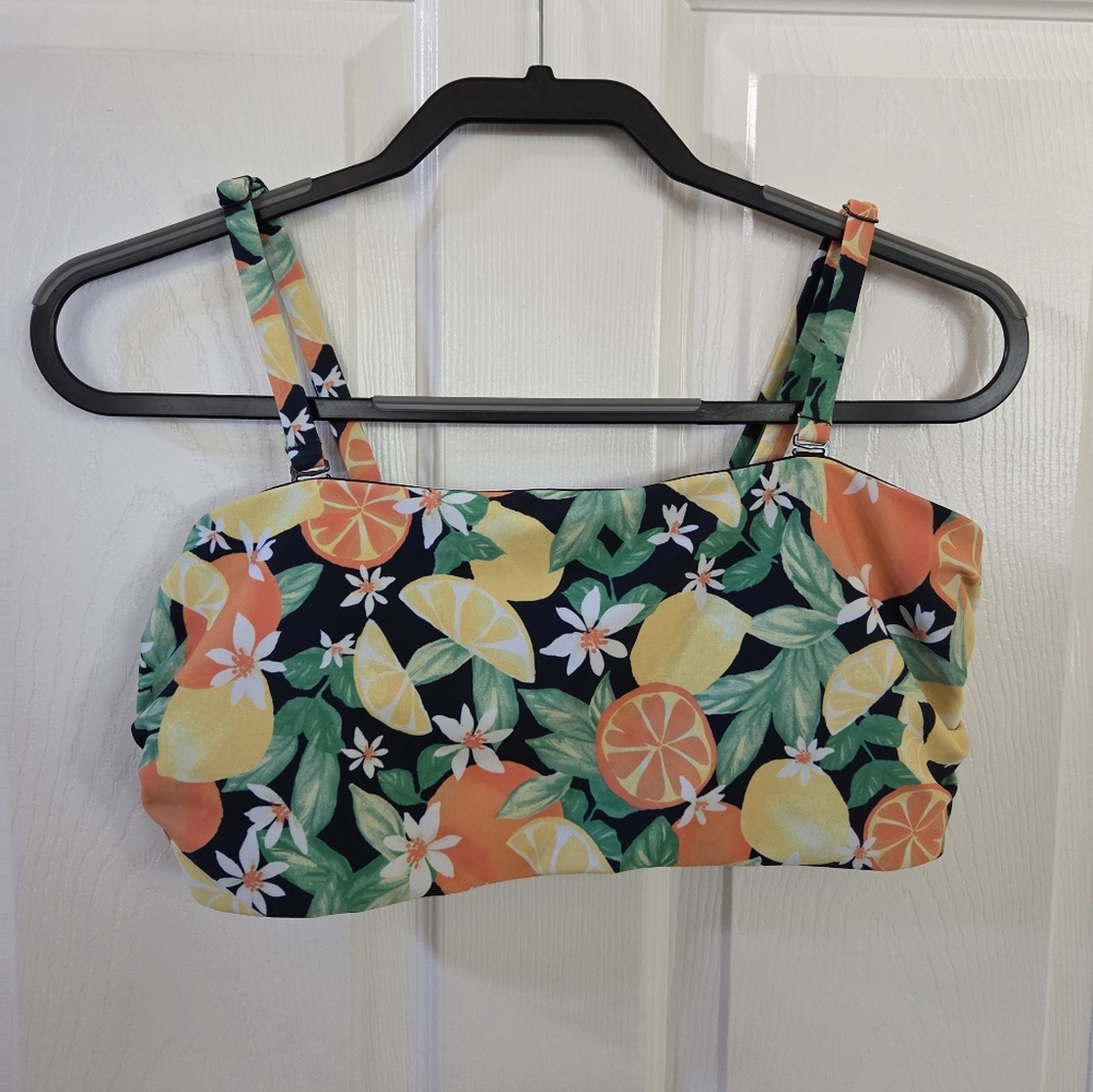 Old Navy Citrus Floral Bandeau Strap Bikini Top Women's XL